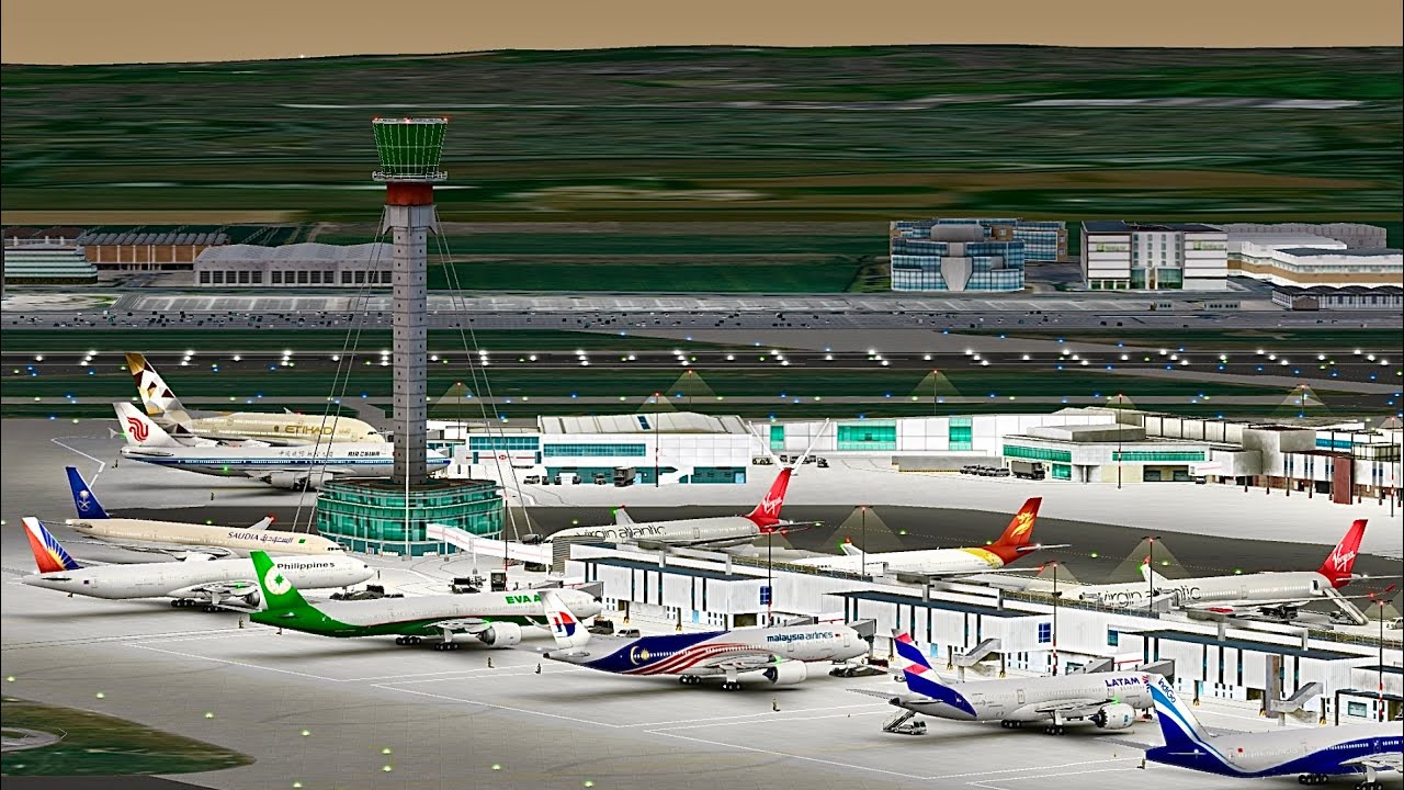 104 : Epic Rainy Evening Landings at London Heathrow Featuring Global Airlines
