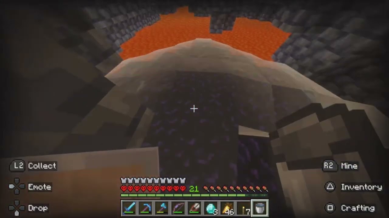 Mining for diamonds as I wait for wool for more beds.
