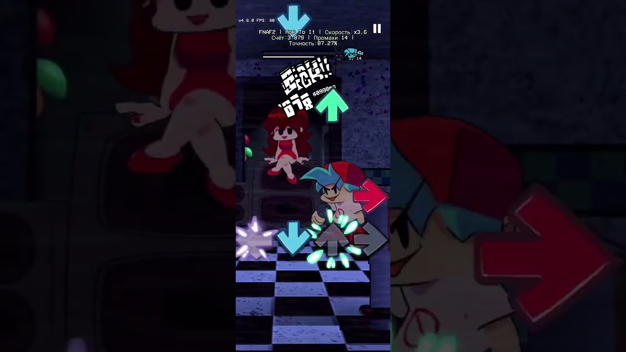 Фнф мод фнаф 2 Адская сложность, на топ 1% песня Hop to it. #fnaf #fnf #fivenightsatfreddys #game