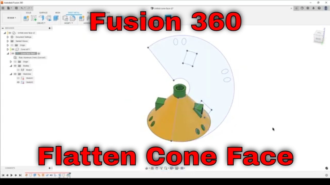 Fusion 360 - Flat Pattern from Cone face