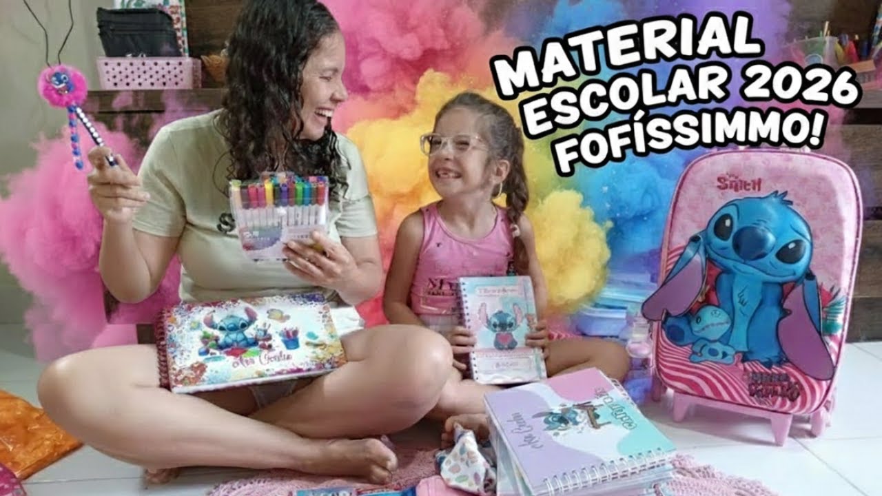 MOSTRANDO TODO MATERIAL ESCOLAR  2026 da minha FILHA  📚✏️ FOFÍSSIMO ‼️