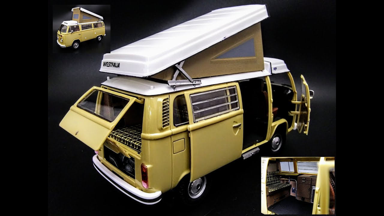 VW Volkswagen T2 Camper Bus Van RV Kombi 1/24 Scale Model How To Decals Paint Assemble Vanagon 07676