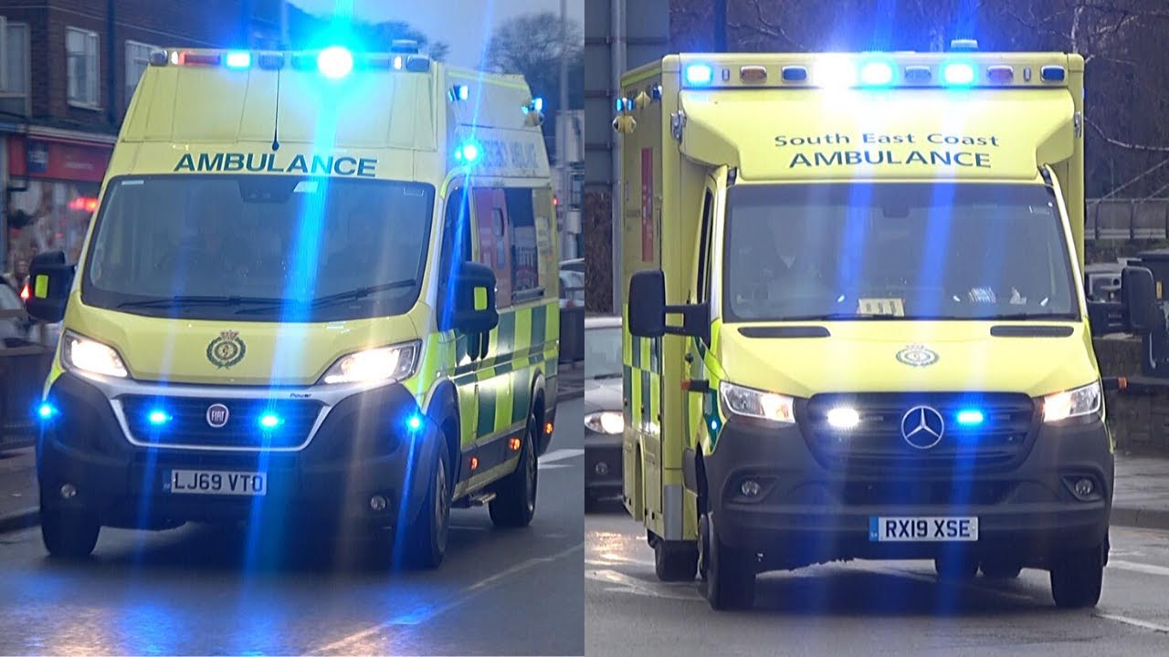 National Health Service (NHS) Ambulances Responding - Lights & Sirens - SECAMB