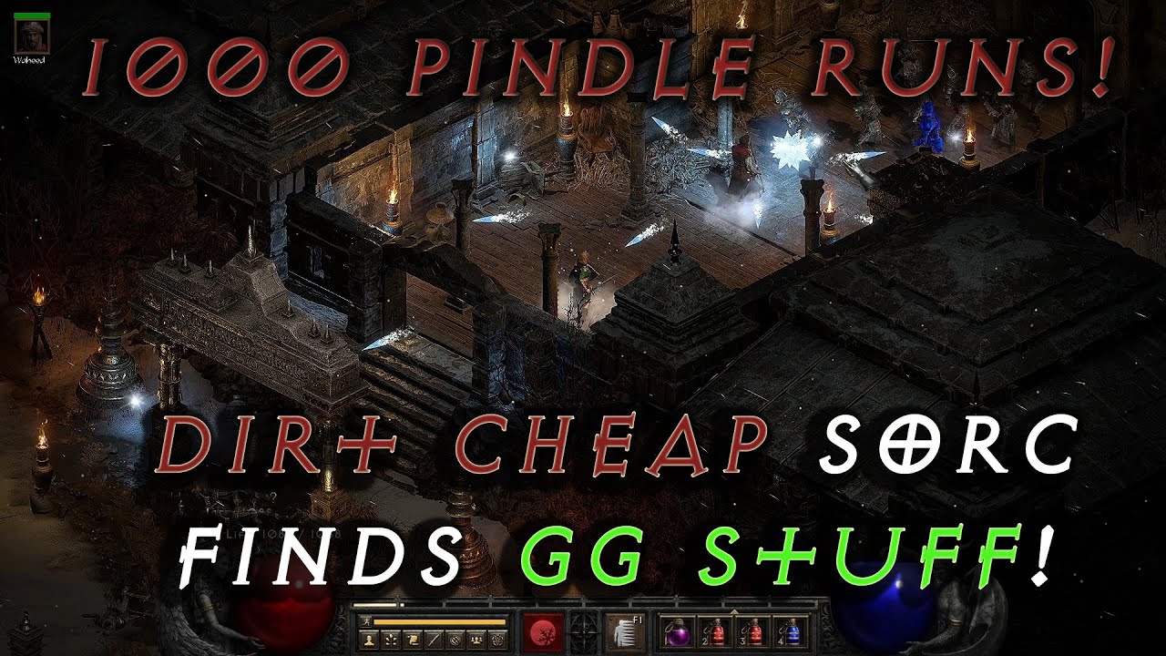 Diablo 2 Resurrected - 1000 Pindleskin runs with a dirt cheap Sorceress