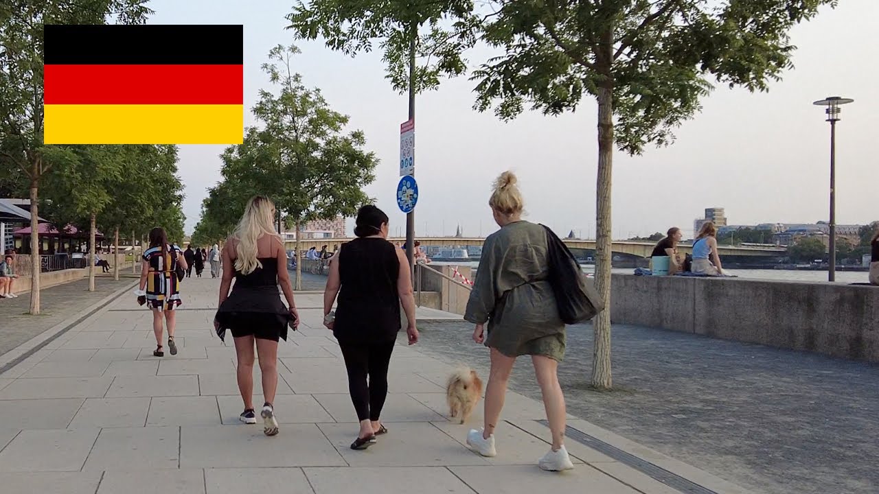Cologne Deutz Rhein Walk 4K (60FPS) July 2021