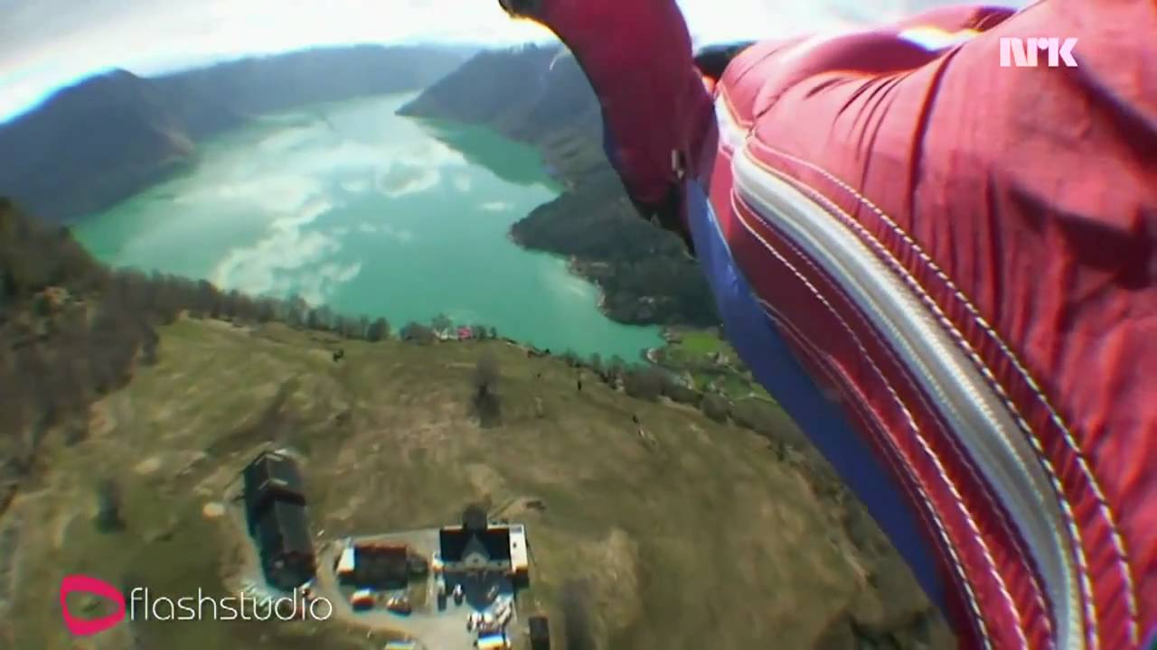 Insane base jump  Sognefjorden Extreme Flyby