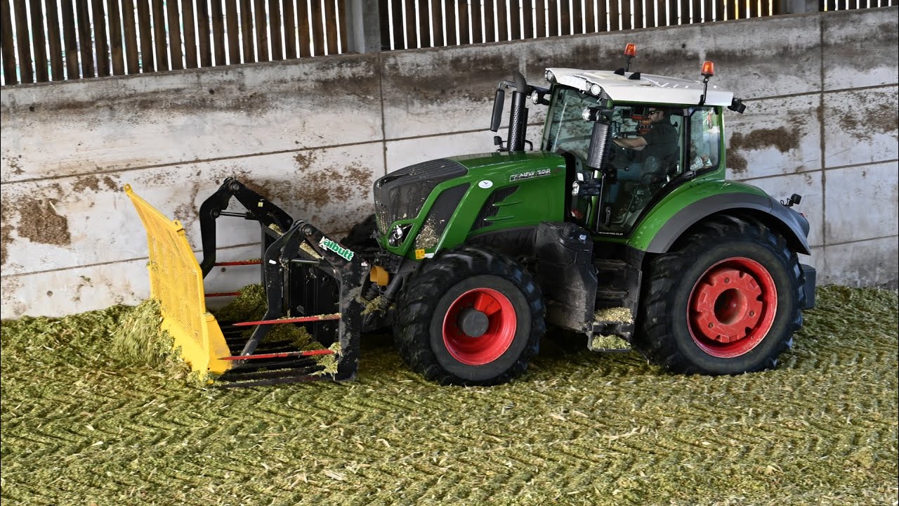 Maize Harvest 2023 - Buckraking the Clamp with Fendt 828 & Fendt 716