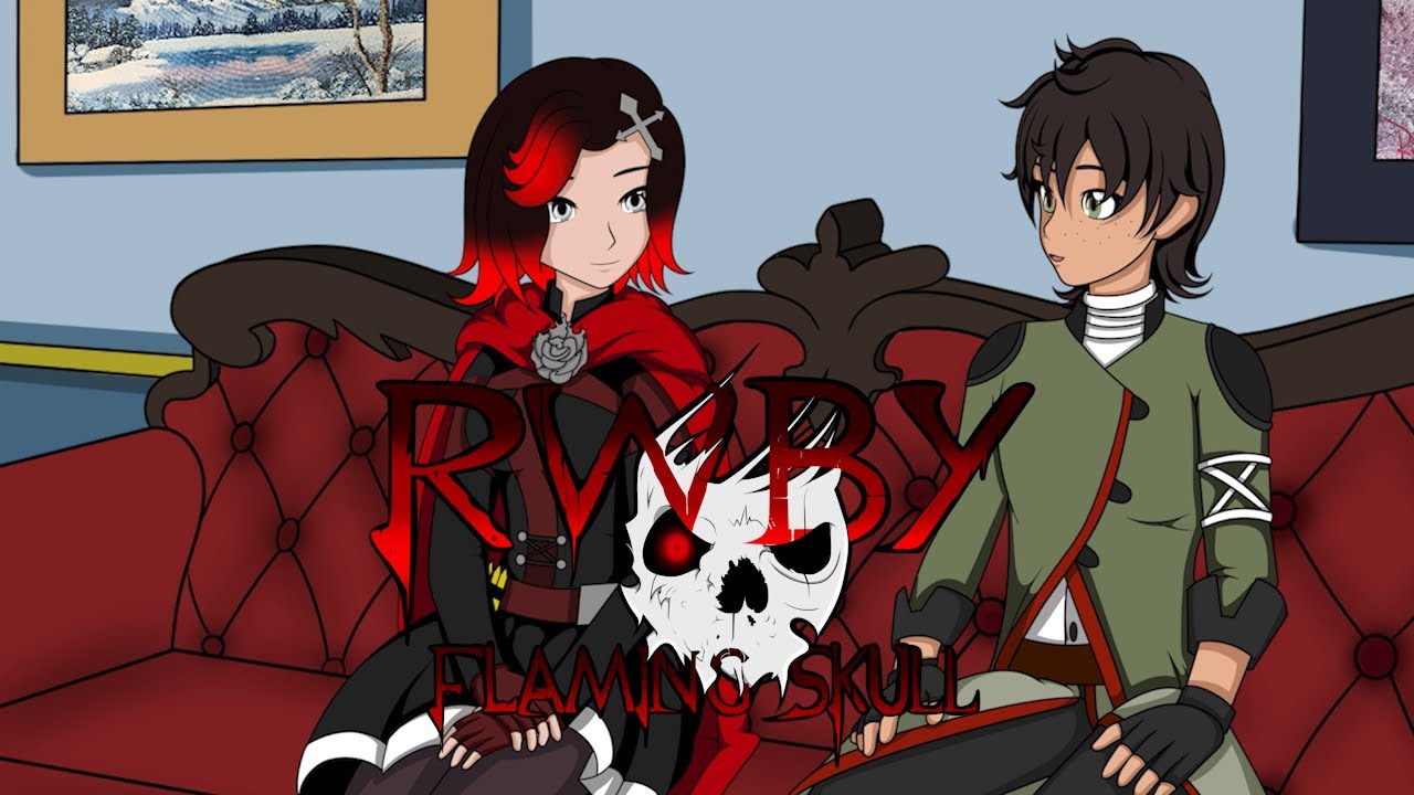 RWBY Flaming Skull - Rosegarden