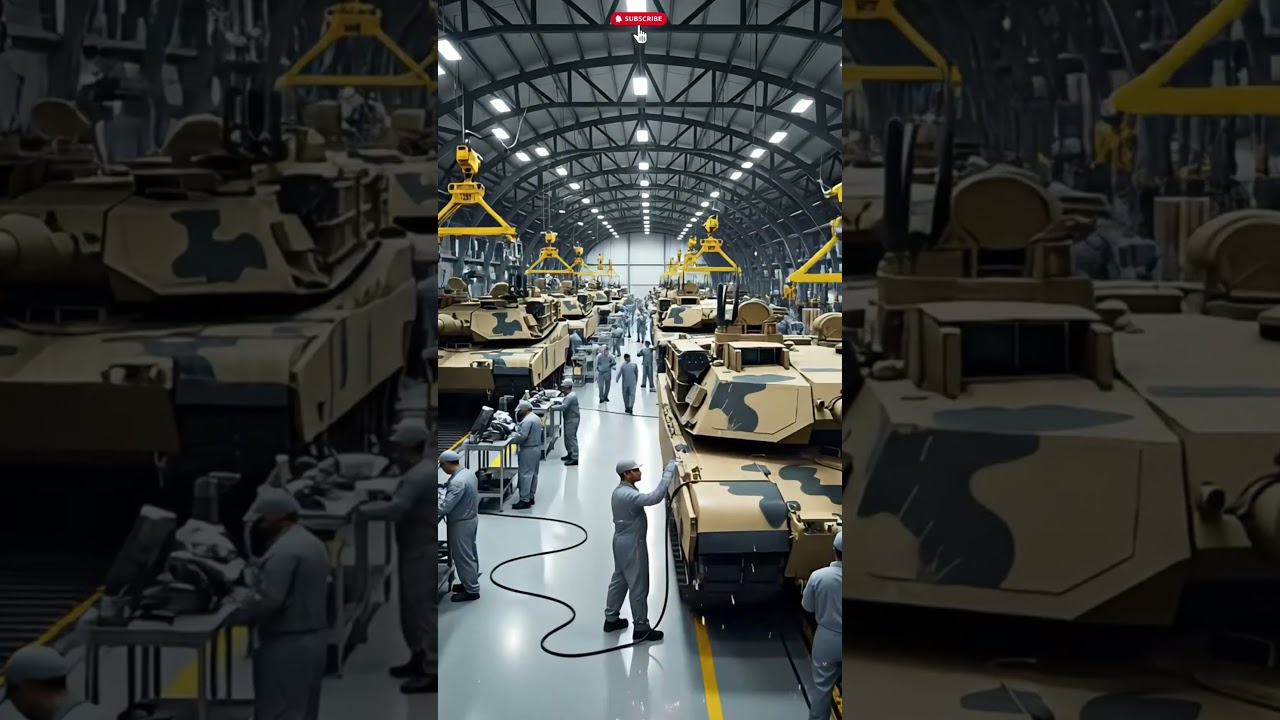 Modern tank assembly line in full swing! See #shorts #tanks #militaryvehicle #armored #trendingnow
