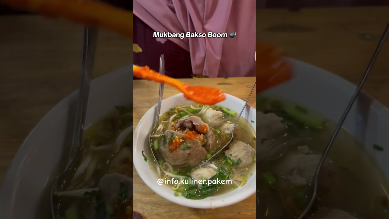 Mukbang Bakso Boom 💣 #baksoboom #infokuliner #infokulinerpakem #streetfood #visitkuliner #kuliner
