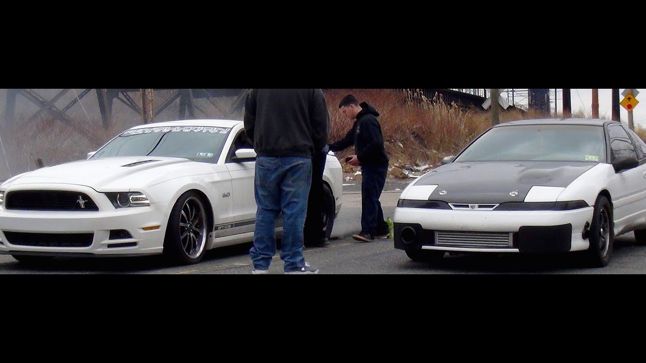 Fast 1g DSM vs Twin Turbo Mustang Street Race
