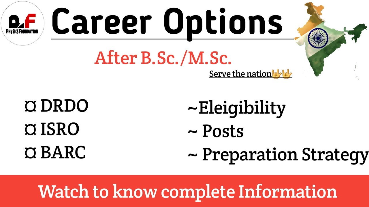 ISRO || DRDO || BARC || After B.Sc. or MSc. || Eligibility || Posts || Preparation Strategy
