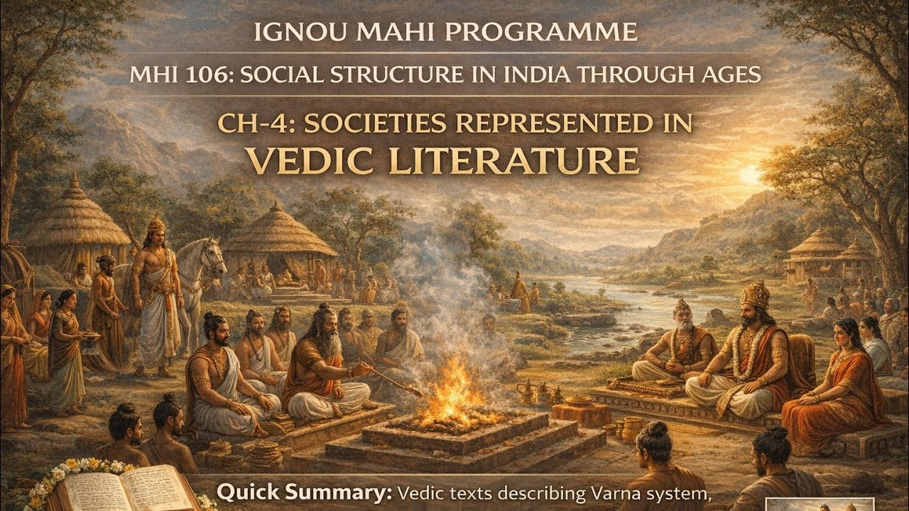 MHI 106 CH-4 Society in Vedic Literature for IGNOU MAHI Students 