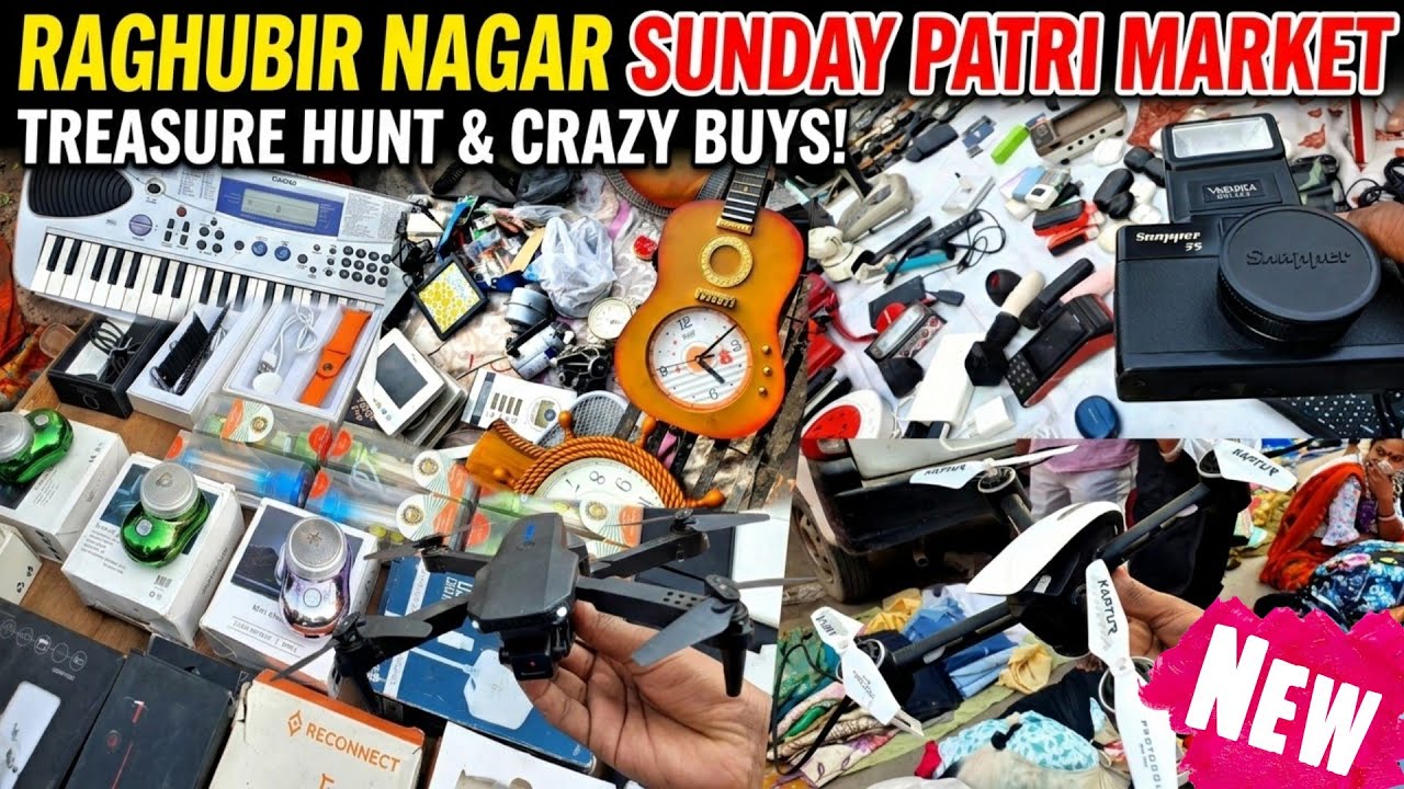 Raghubir Nagar Sunday Patri Market 😱 Treasure Hunt! Crazy Gadgets Under ₹100