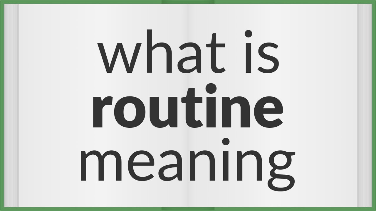 Routine | meaning of Routine