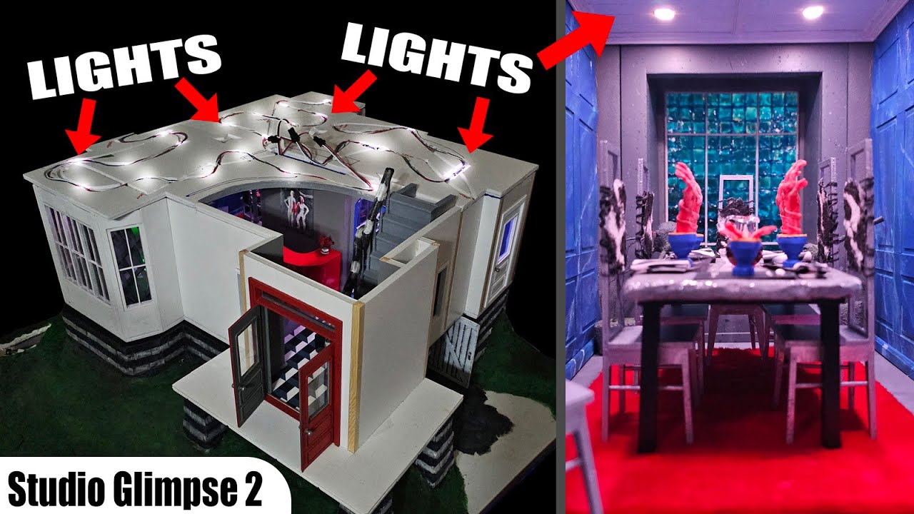 FINALLY!!  The 1st Floor Lights are DONE! and a GIVE-AWAY!! (Beetlejuice Dollhouse)