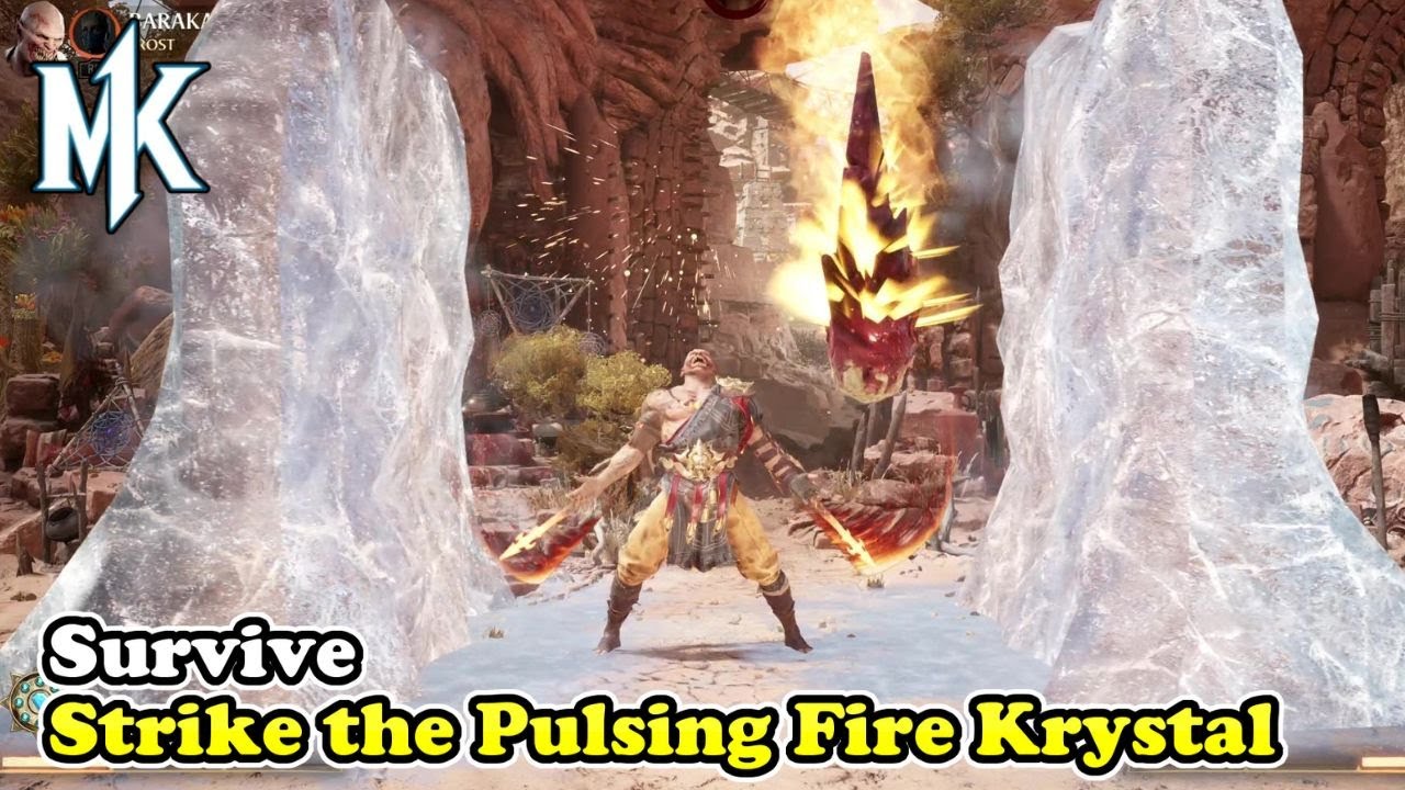 Survive Strike the Pulsing Fire Krystal in Tarkatan Colony Season 3 Mortal Kombat 1