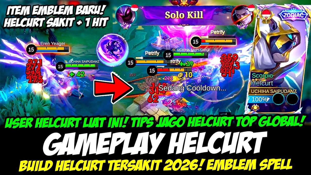 TIPS MAIN HELCURT TERBARU❗COMBO HELCURT SAKIT + 1 HIT DI LANE❗BUILD HELCURT TERSAKIT 2026❗HC GLOBAL
