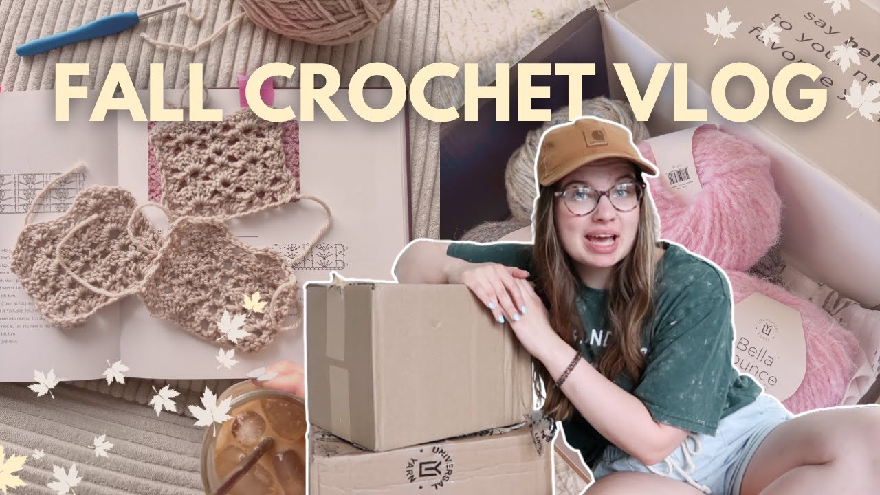 starting on fall crochet designs🍁 | swatching, yarn haul, crocheting, project plans