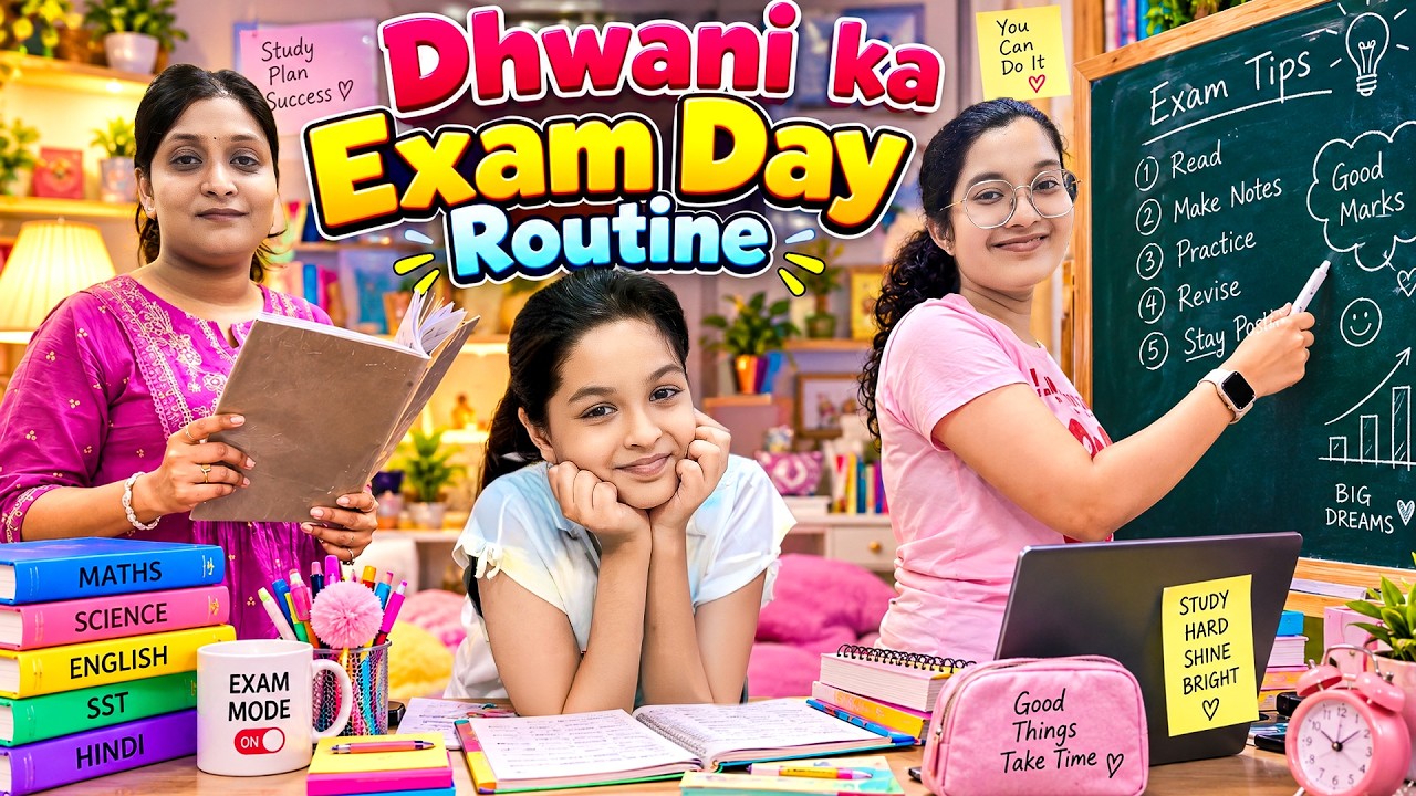 😱 DHWANI KA EXAM ROUTINE! 📚⏰ | Itni Padhai Kaise Karti Hai? 🤯 | Cute Sisters