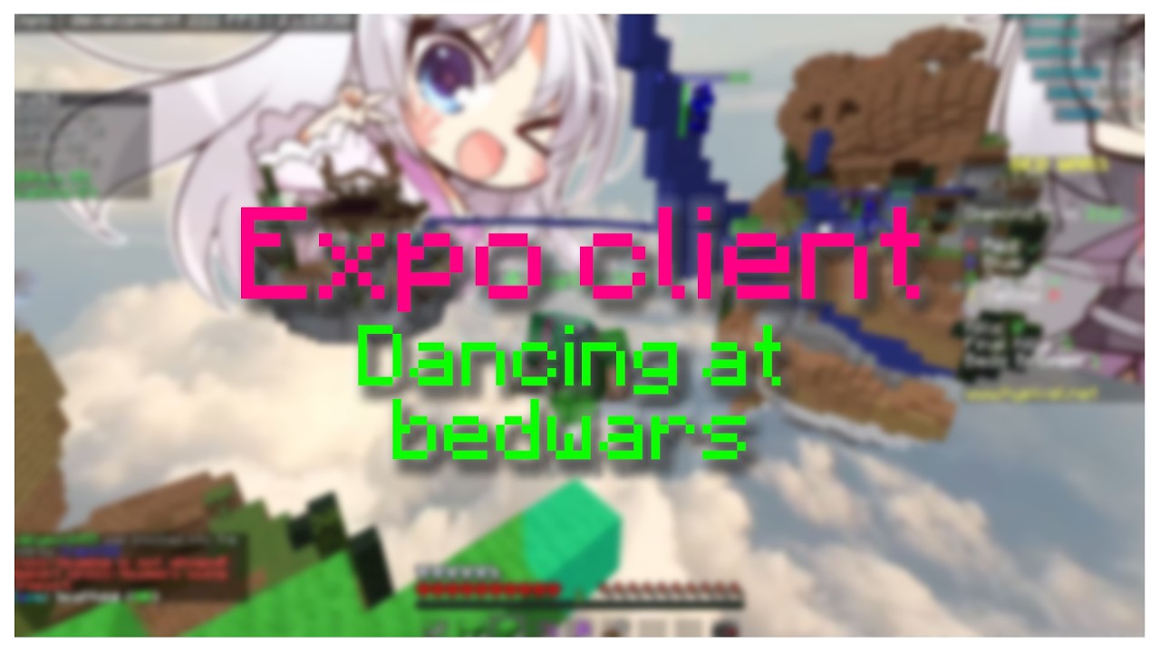 Expo client dancing at hypixel bedwars | full ab, telly, bednuker etc