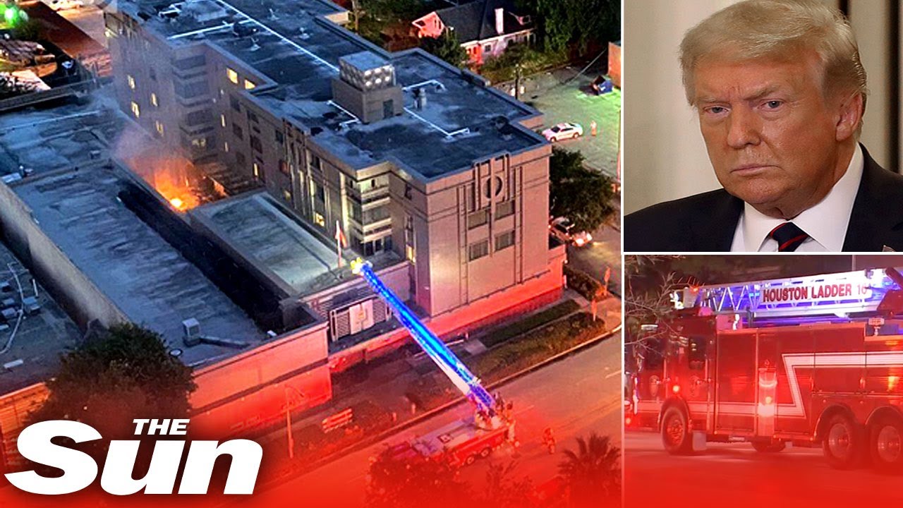 Chinese consulate in Houston appears to burn top secret documents after US ordered the office closed