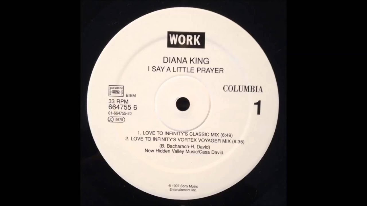 Diana King ‎- I Say A Little Prayer (Love To Infinity's Classic Mix) 12