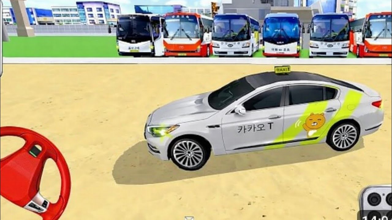Red Steering Car Driving Game | Bus Parking Simulator Gameplay | Steering Lal Baaki Sab Same