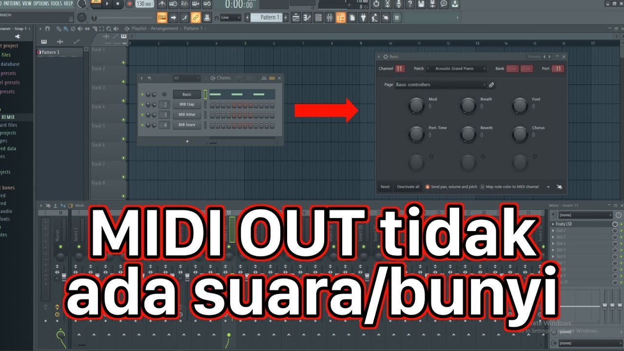 MIDI OUT TIDAK ADA SUARA + ROUTING KE MIXER - FL STUDIO TUTORIAL