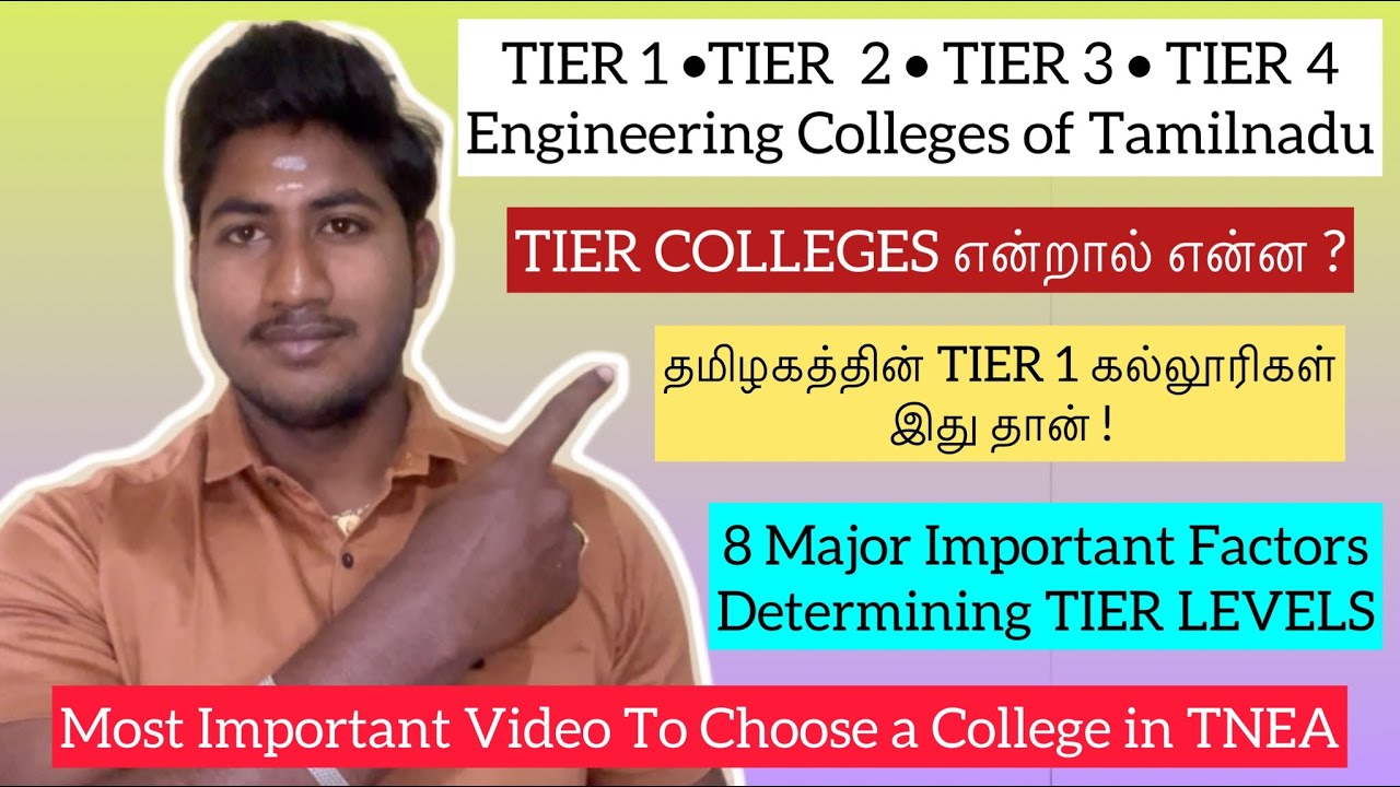 Tier 1,2,3,4 Engineering Colleges|எப்படி பிரிக்கப்படுது?Which is Best Tier 1 Colleges|8 Factors-TNEA