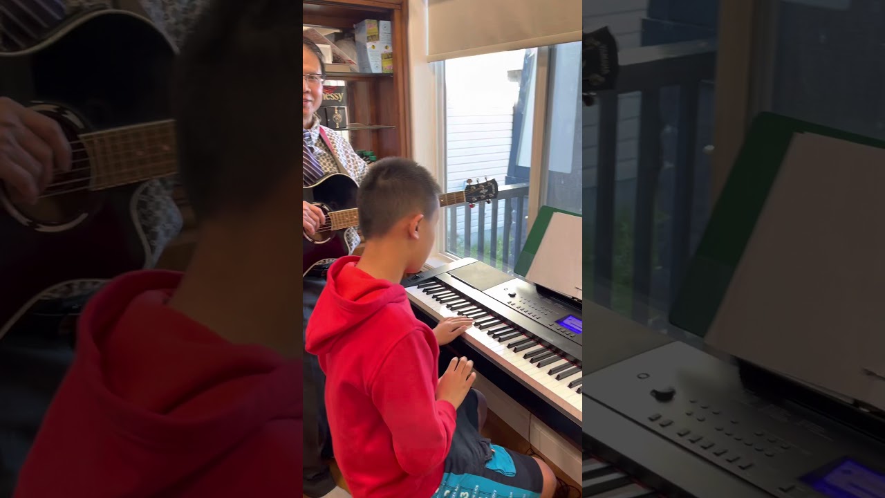 Andrew plays piano