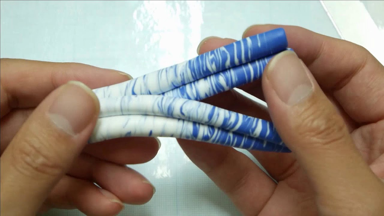Easy handicraft_Making polymer clay cane without tools _ 도구없이 폴리머클레이 만들기