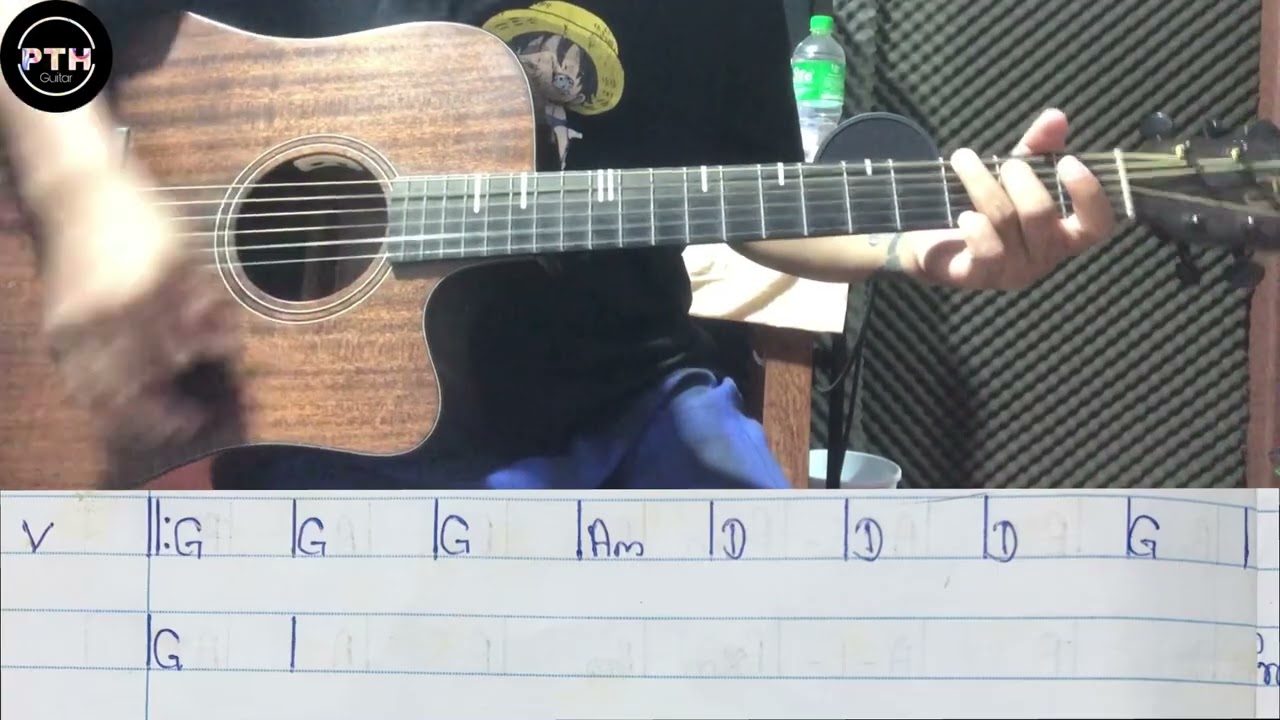 ပင်စီ guitar rhythm tutorial by@pthguitar