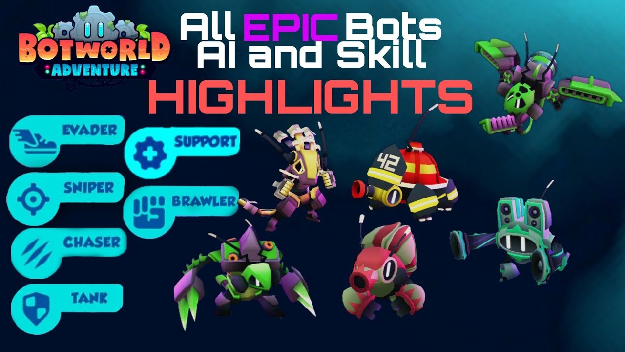BOTWORLD ADVENTURE gameplay - All EPIC Bots AI and Skill HIGHLIGHTS