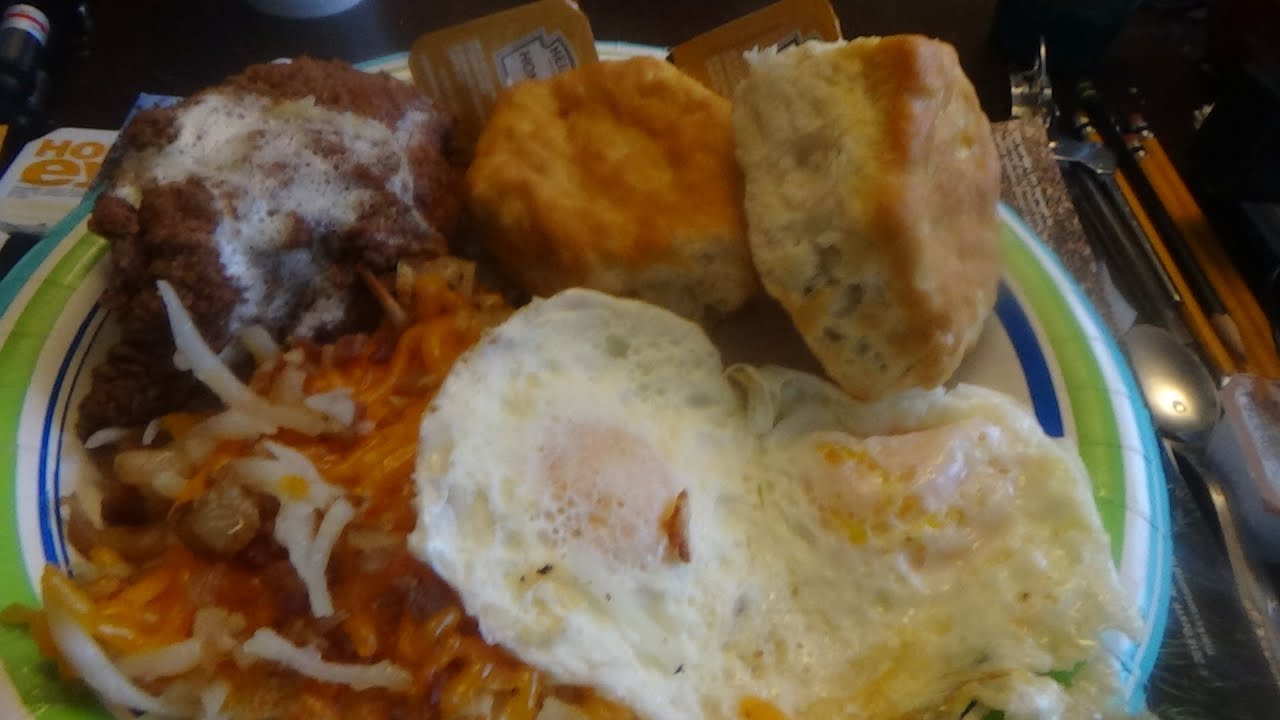 ASMR Having Bob Evans Honey Butter Chicken & Biscuit Breakfast