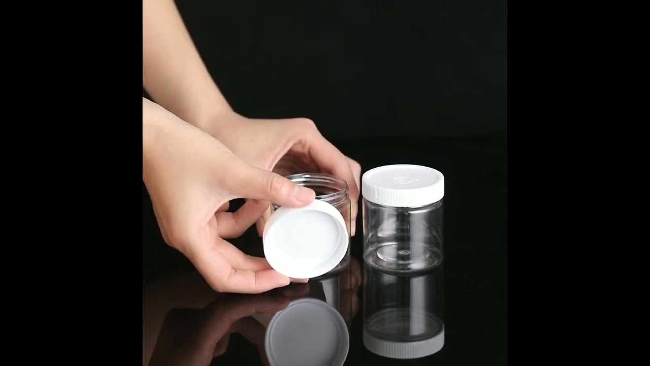 100ml Clear Empty Refillable Round Plastic Jar With Lids And Labels BPA Free
