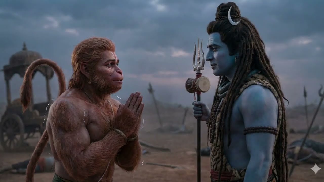 Hanuman vs shiv #hanuman #mahadev #bhaktishorts #mythologystories 
