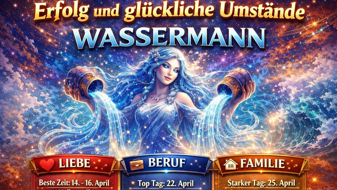 WASSERMANN ♒ APRIL 2026 ✨ ERFOLG UND GLÜCKLICHE UMSTÄNDE ✨🎉🎉🎉🎉✨#wassermann #tarot #kartenlegen✨