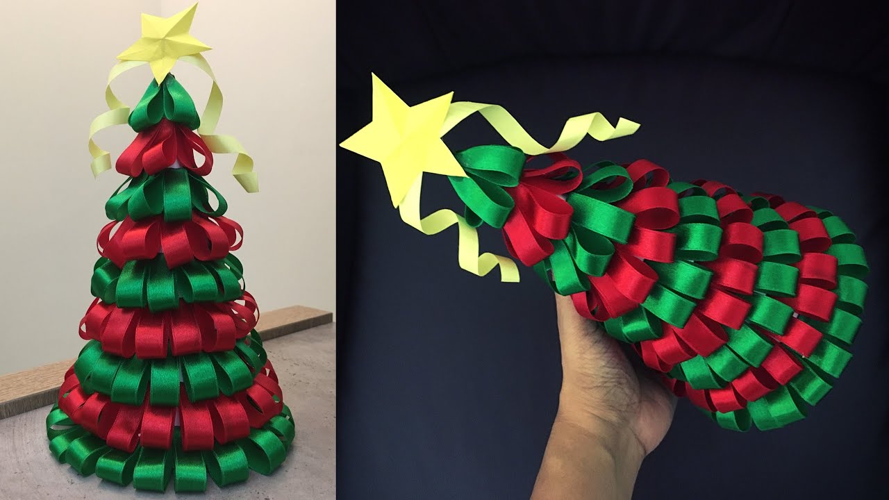 DIY Christmas Tree / Как сделать елку с лентой / Горящие идеи новогоднего украшения