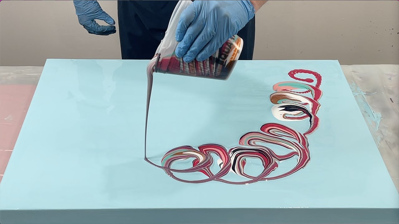 [BEAUTIFUL] Wide Wandering Ring Pour with Negative Space Experiment~Acrylic Pouring~#128