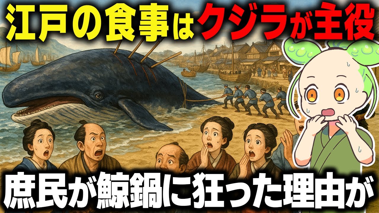 【衝撃！】江戸の食卓に「クジラ料理」は当たり前だった！庶民が鯨鍋に狂った理由が…【ずんだもん＆ゆっくり解説】
