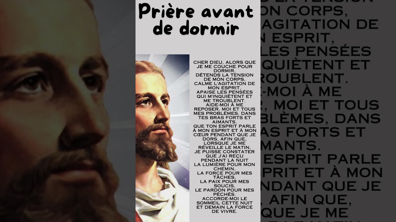 Belle pri&egrave;re du soir pour un sommeil paisible, Pri&egrave;re du soir avant de dormir