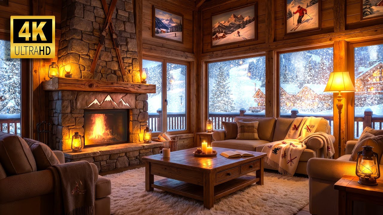 Kitzbühel Ski Lodge 🇦🇹 Cozy Austrian Chalet & Fireplace [7 Hours]