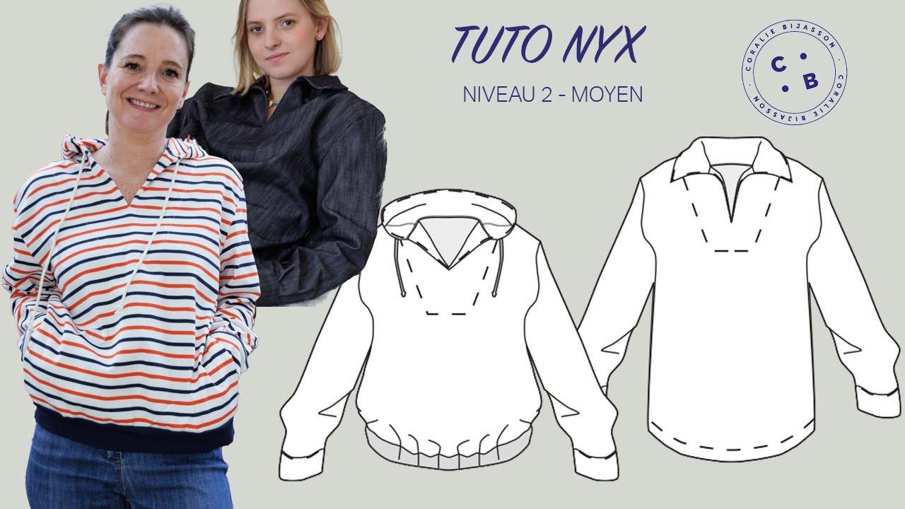 Nyx, le tutoriel pas à pas du patron de couture de la vareuse Nyx