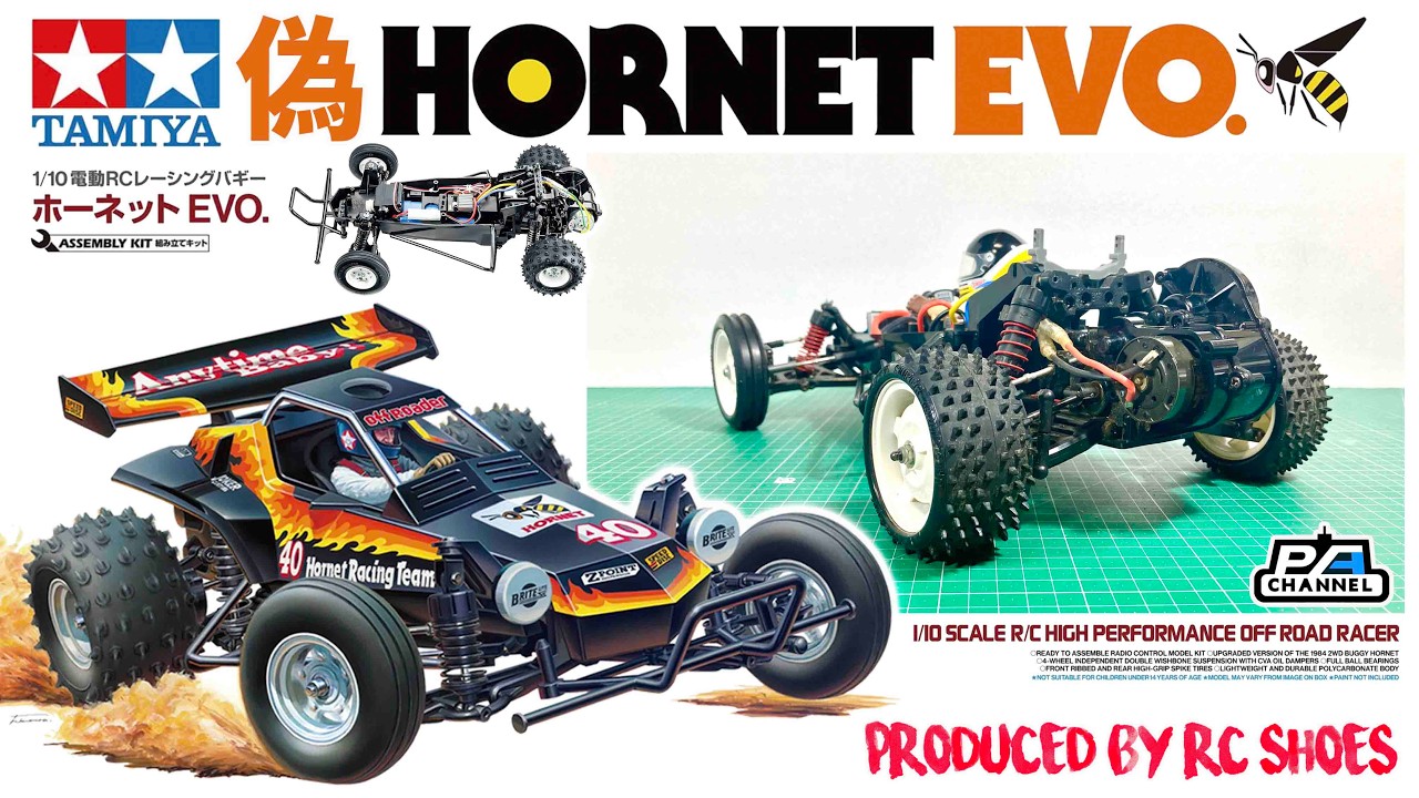 ホーネット EVO. !? 違う！改造キットを使った偽EVOなのかい!? 10335050 シャーシだけ本物のEVO. TAMIYA 1/10 R/C HORNET EVO.