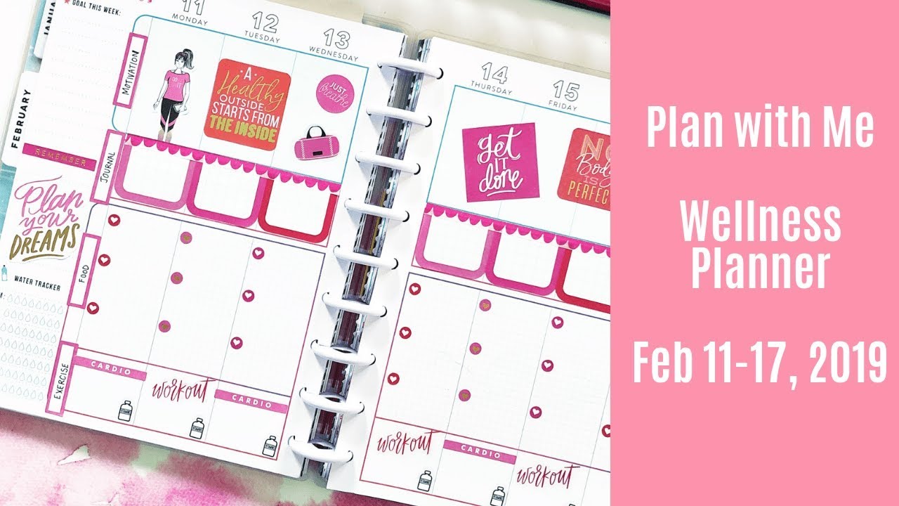 Wellness Plan with me - Feb 11-17, 2019 - Valentine's Day - Happy Planner