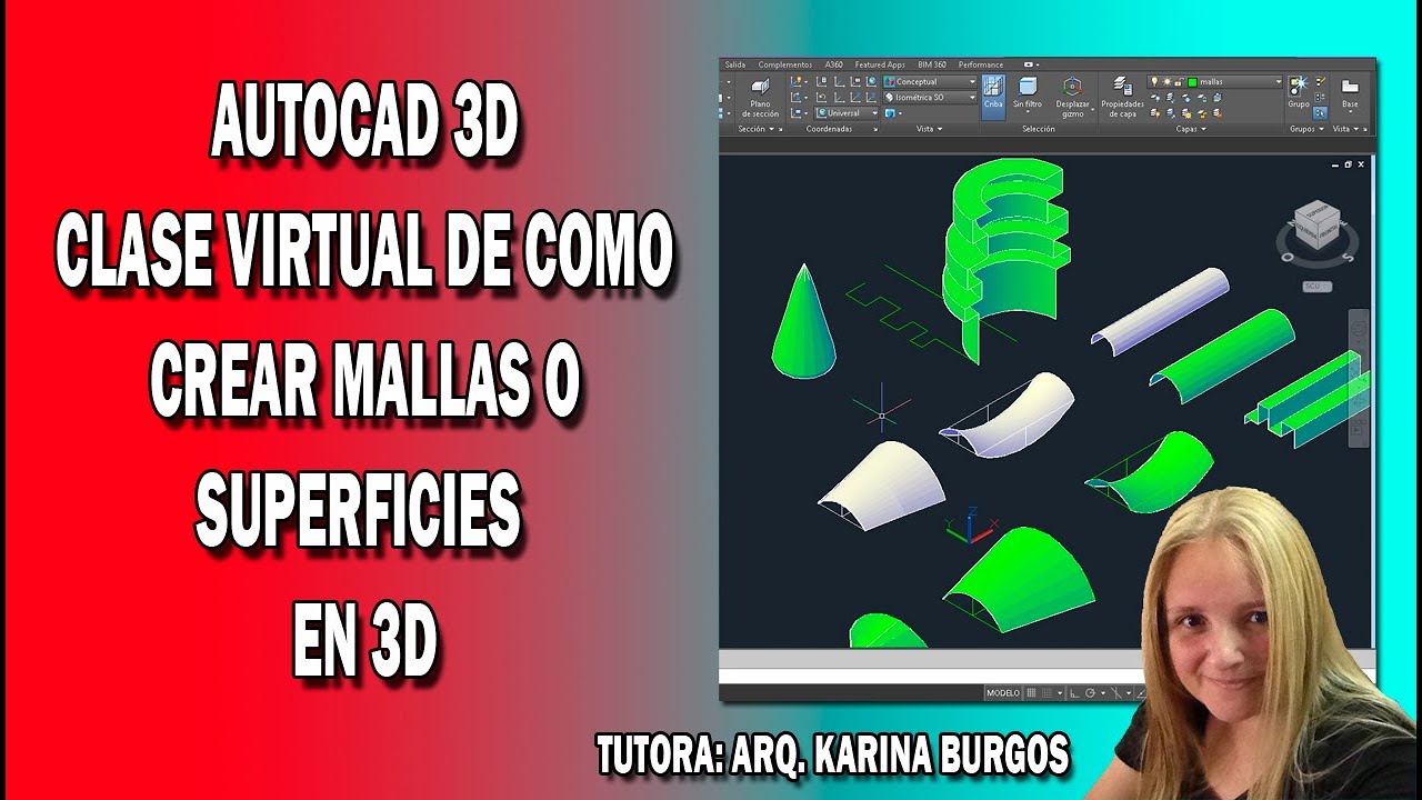 Clase Virtual de AUTOCAD 3D, como crear Mallas o Superficies en 3D