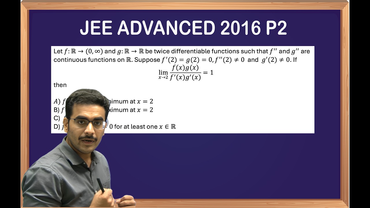 Maxima Minima JEE ADVANCED PYQ 2016 Paper 2