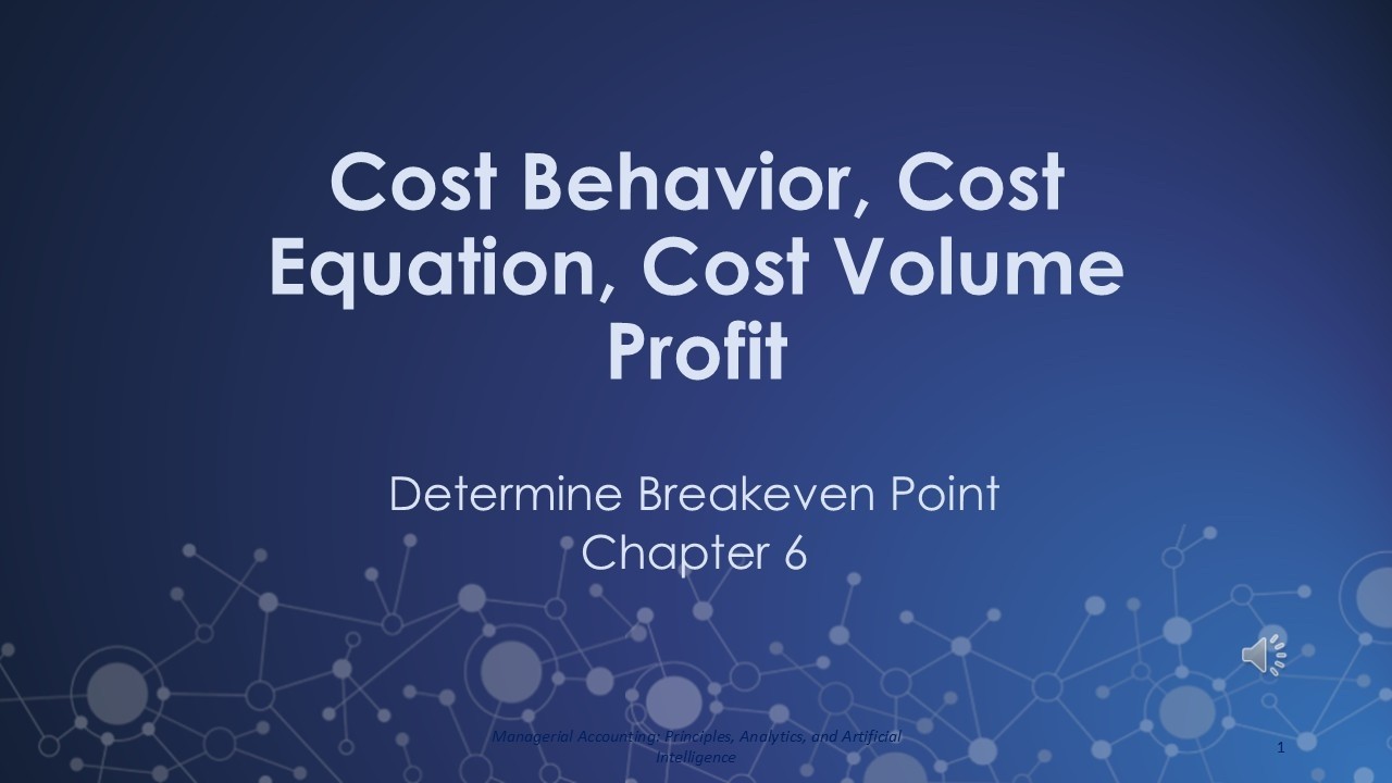 Using Cost-Volume-Profit to calculate Breakeven Point