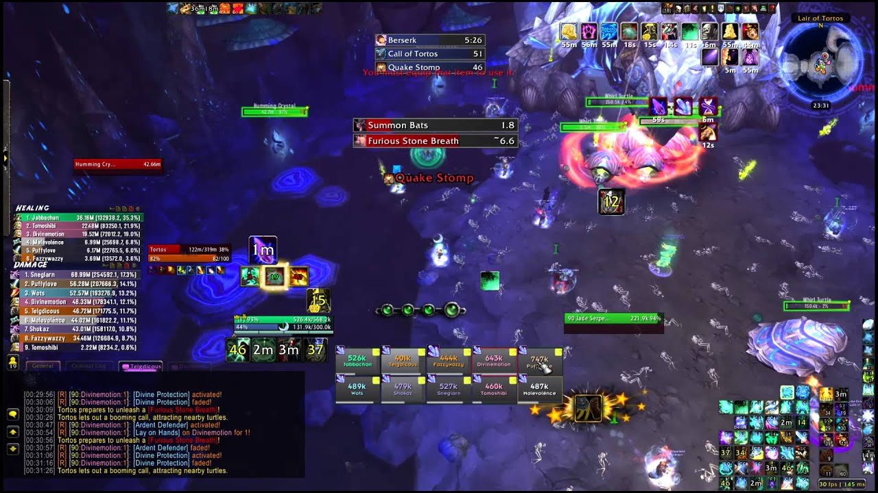 The Machine vs Heroic: Tortos 10 man - Mistweaver Monk PoV (2-Healed)!